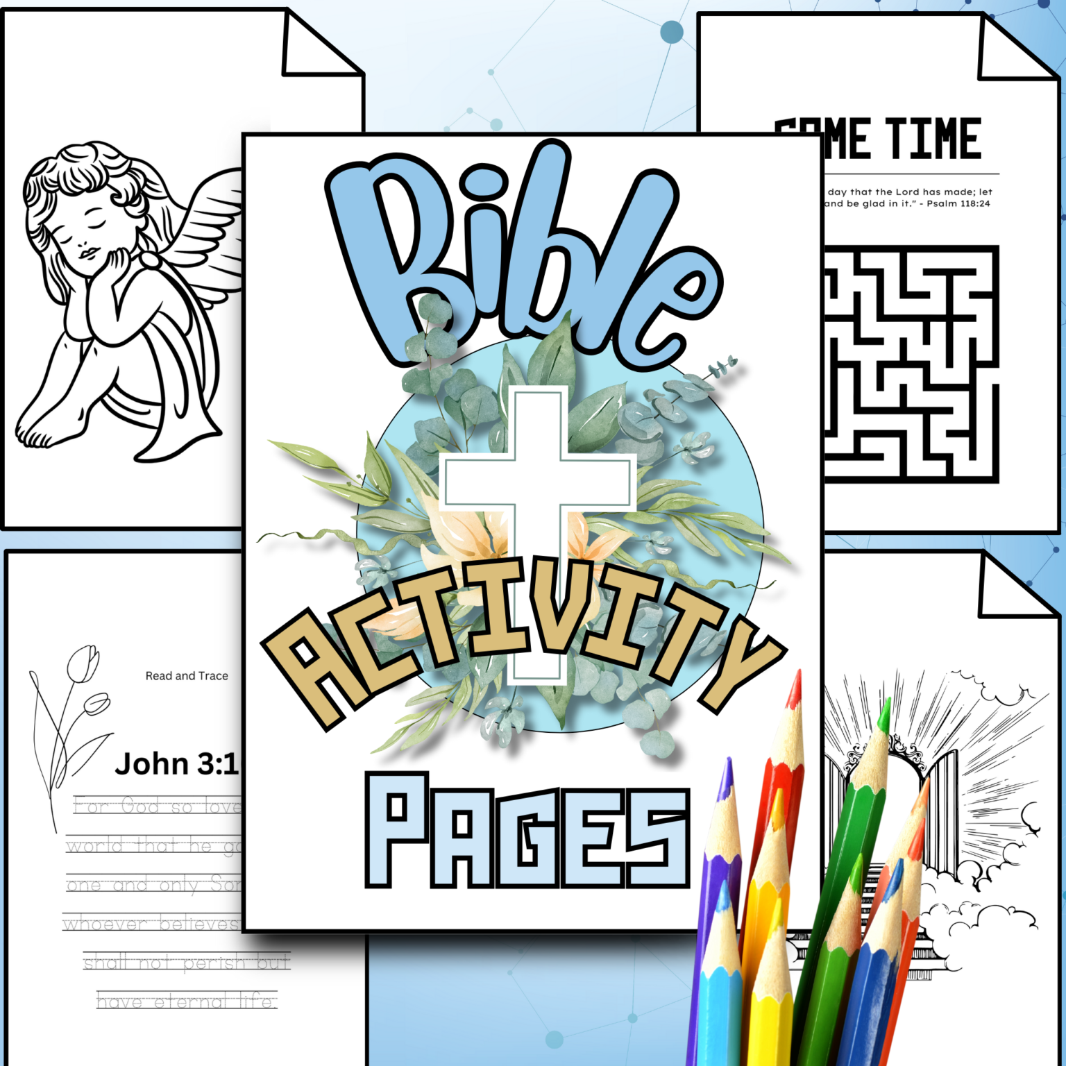 Kids Bible Verses Activity Pages | Printable Pdf Pages – InkSpireArtistry