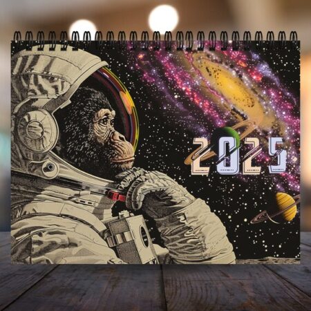 2025 Space Monkey Calendar | 12 Month Calendar | Cute Monkey Calendar | Quirky Novelty Gift