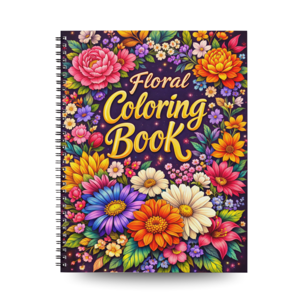 Floral Coloring Book | Spiral Bound Botanical Coloring | Adult & Kids Coloring Book