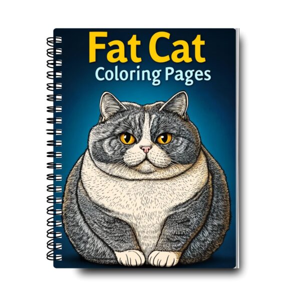 Fat Cat Coloring Book - Cute Kitten Coloring Pages for Kids & Adults