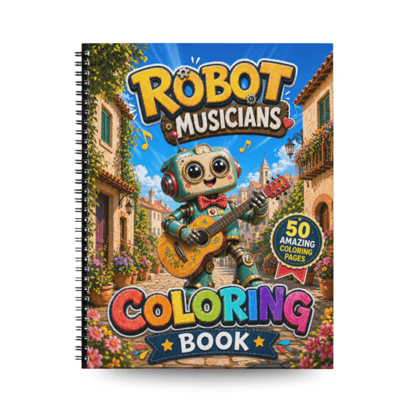 Robot Musicians Coloring Book: 50 Robot Coloring Pages