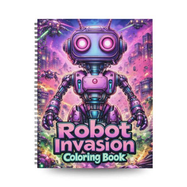 Robot Invasion Coloring Book for Kids & Adults | 40 Sci-Fi Coloring Pages