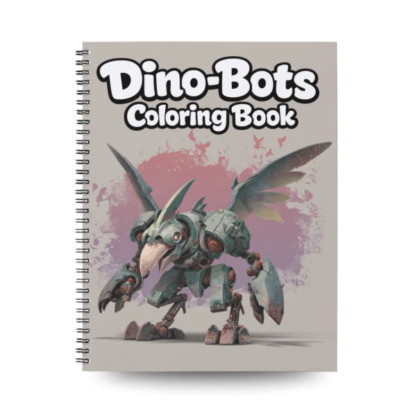 Dino-Bots Coloring: 35 Futuristic Dinosaur Robots Grayscale Coloring Pages