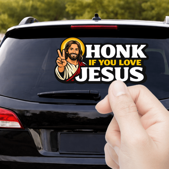 Honk If God Is Good Car Sticker | Jesus Sticker Christian Car Decal | Kiss-Cut Vinyl Sticker | Christian Window Decal
