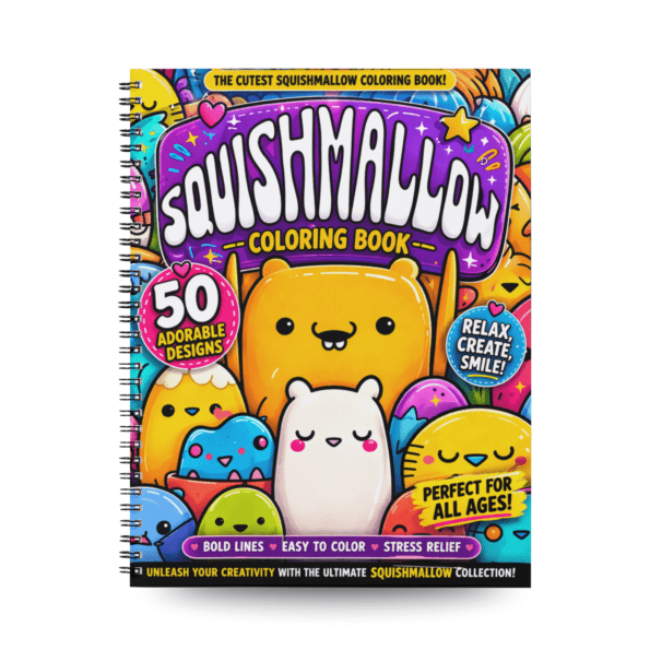 Squishmallow Coloring Book for Kids & Adults | 50 Cute Squishy Coloring Pages