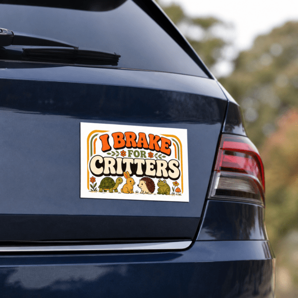 I Brake for Critters Car Magnet — Weather-Resistant Car Decal