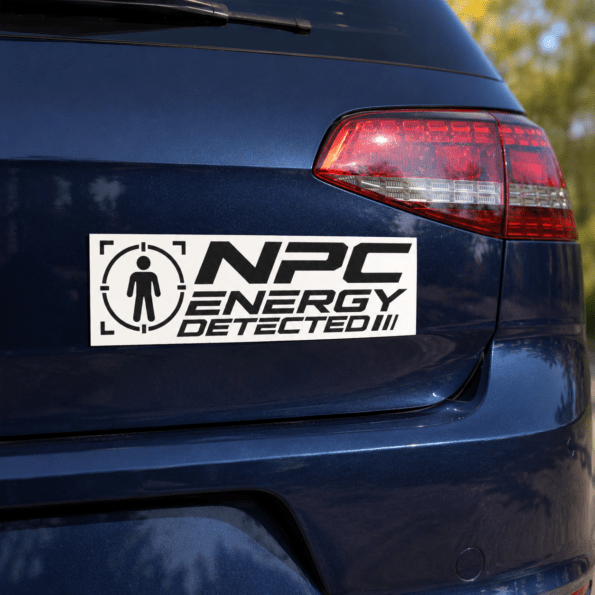 NPC Energy Detected Car Magnet – Funny Sarcastic Magnet for Cars, Trucks & SUVs