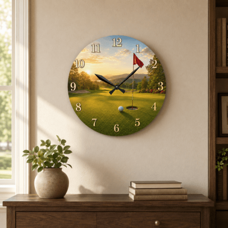 Golf Acrylic Wall Clock – Golf Course Décor for Golf Lovers