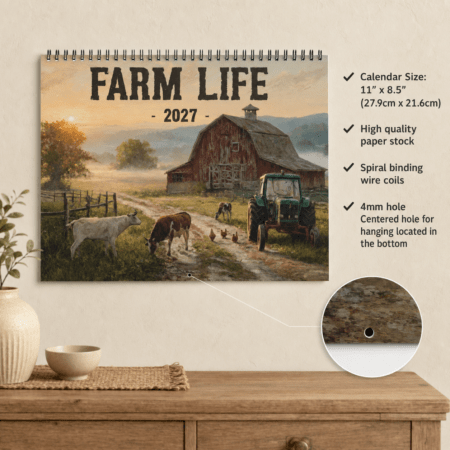 2027 Wall Calendar: Farm Life Inspired Monthly Calendar